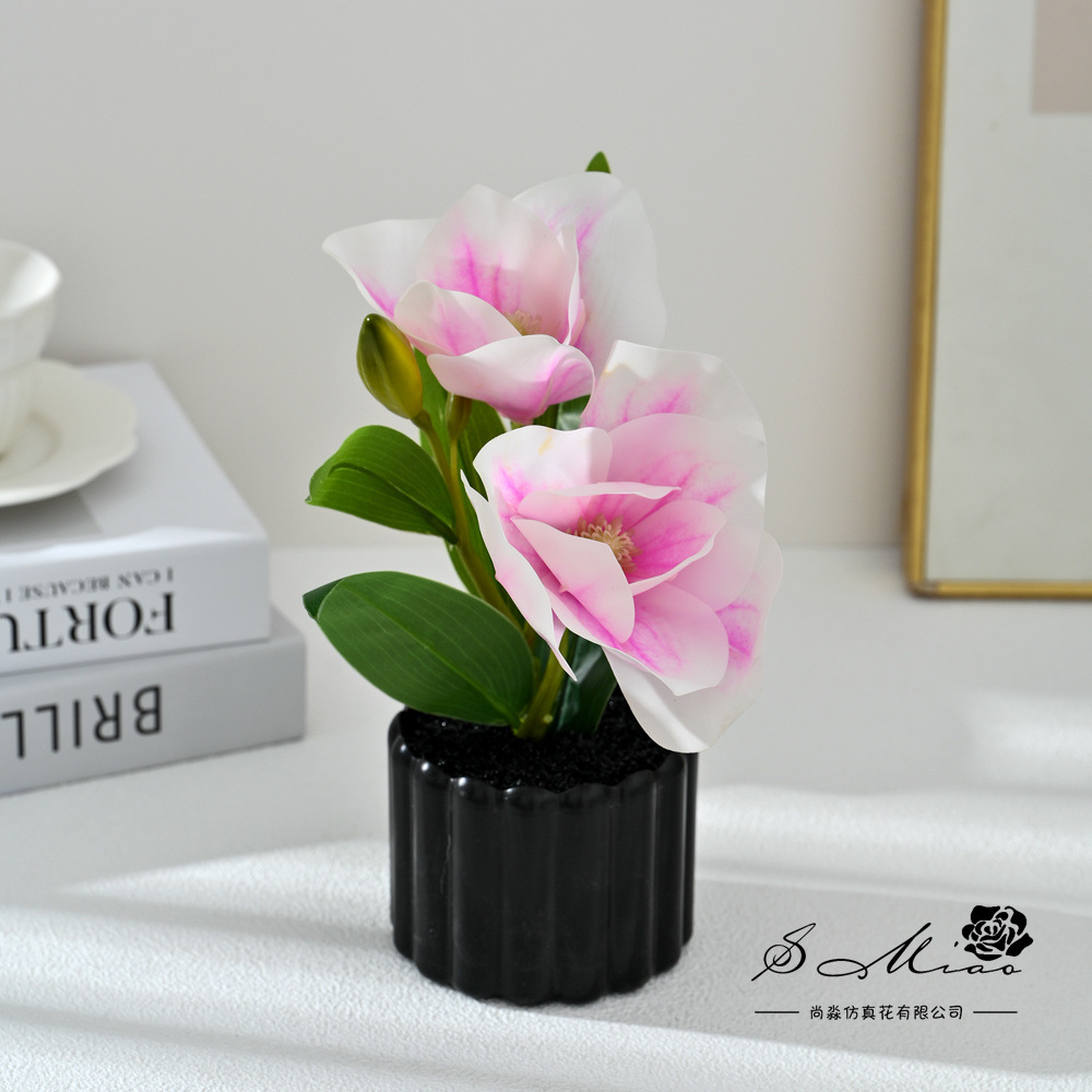 Dos dientes cinco flores sensación de mano pequeña orquídea mariposa imitación bonsai flores falsas decoración del hogar fotografía flores artificiales flores de boda image 5
