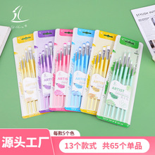 跨境美术少儿专用油画笔水彩铅笔丙烯画笔儿童面部彩绘彩色笔刷