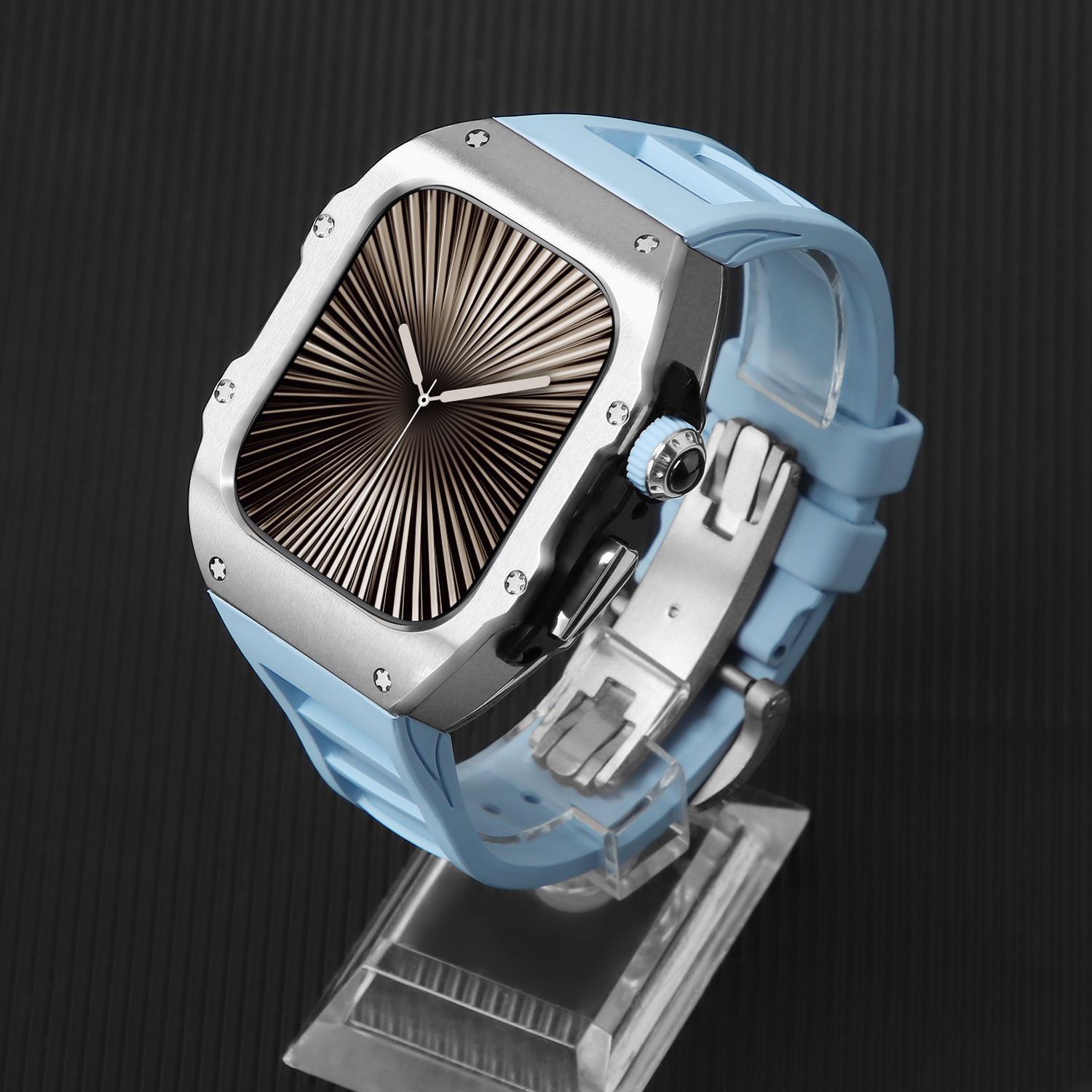 Adecuado para Apple Watch Correa iwatch Ultra10 generación 42/46/49mm acero inoxidable flúor caja de una pieza