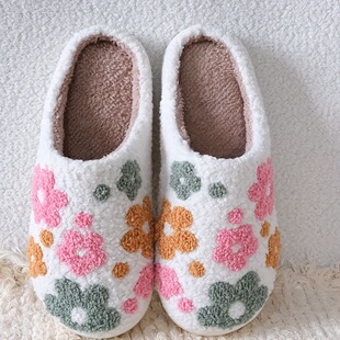 R 86669 Flower warm cotton slippers ����Ӽұ�ů���Ͽ羳