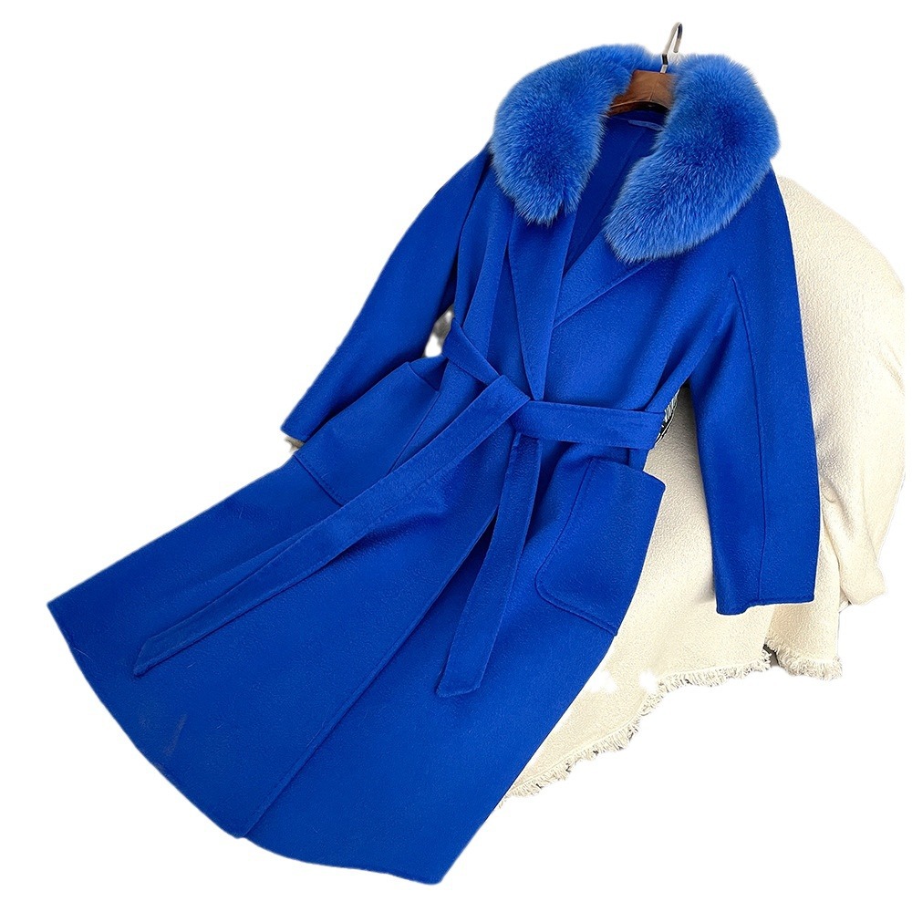 Women's Clothing Autumn and winter woolen coat long style high quality water ripple double faced wool coat women's high end cashmere coat_voghion.com