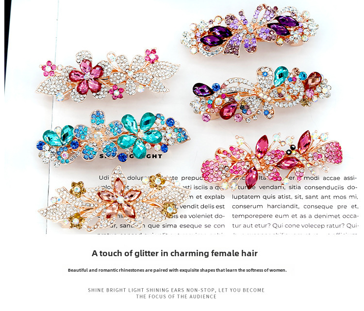 Fermaglio capelli strass elegante molletta in metallo_voghion.com