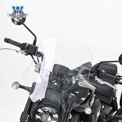 Muscle car Wolf suitable for Benda black flag 500 windshield windshield front wind baffle pedal modification adjustable Special (Motorcycle front windshield) - black-flag-500-transparent-thick-5mm-height-40cm-pc-board-wear-resistant-and-not-broken