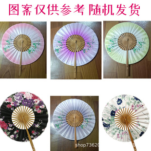 风车扇可折叠圆扇团扇6寸日式圆形扇 女汉服古装扇和风扇折扇竹扇-阿里巴巴