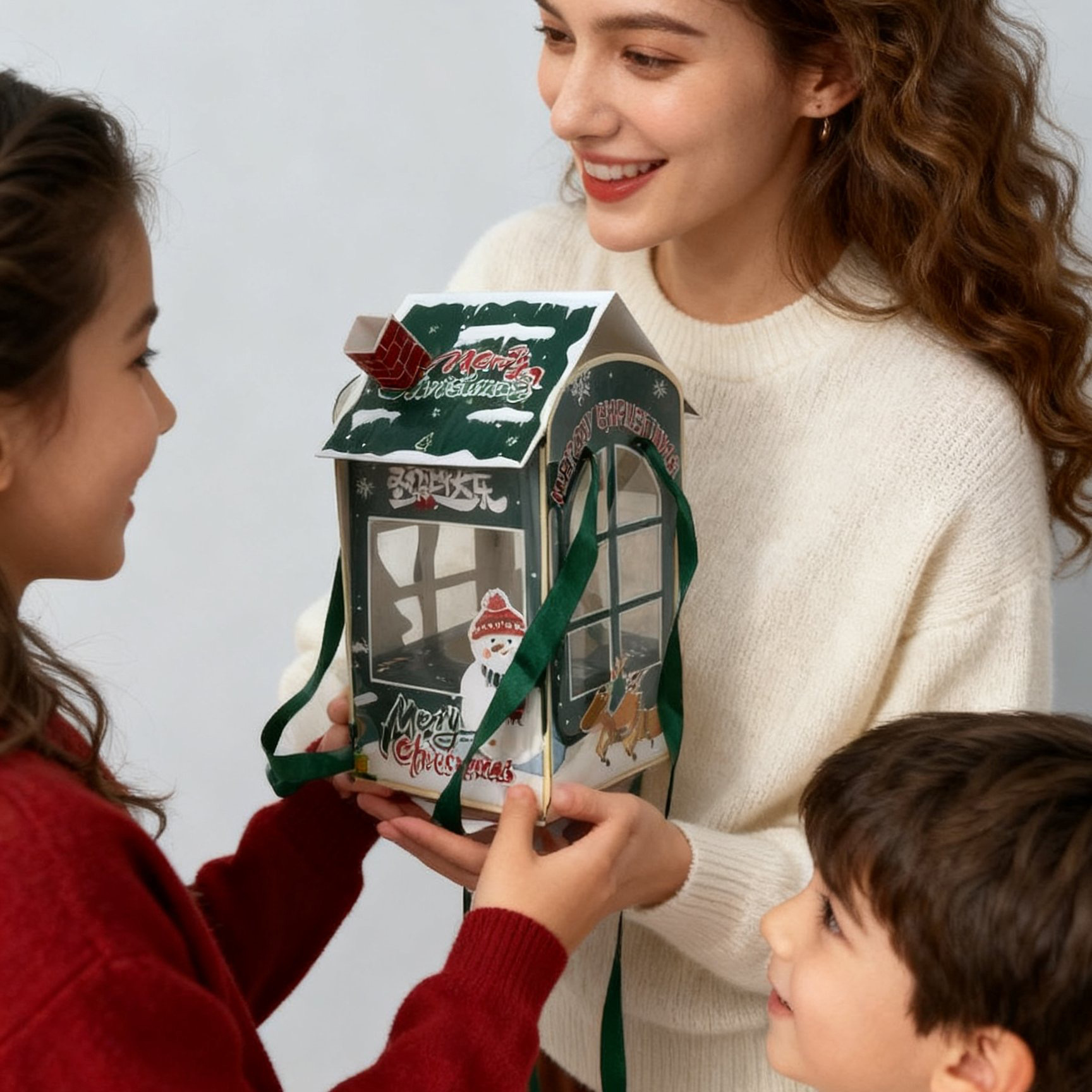 Navidad plegable caja de manzana bolsas de regalo portátiles Nochebuena niños bolsas de dulces portátiles caja de regalo image 4
