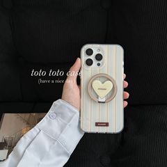 ins波点爱心旋转磁吸支架适用iPhone15pro max苹果16手机壳14女13