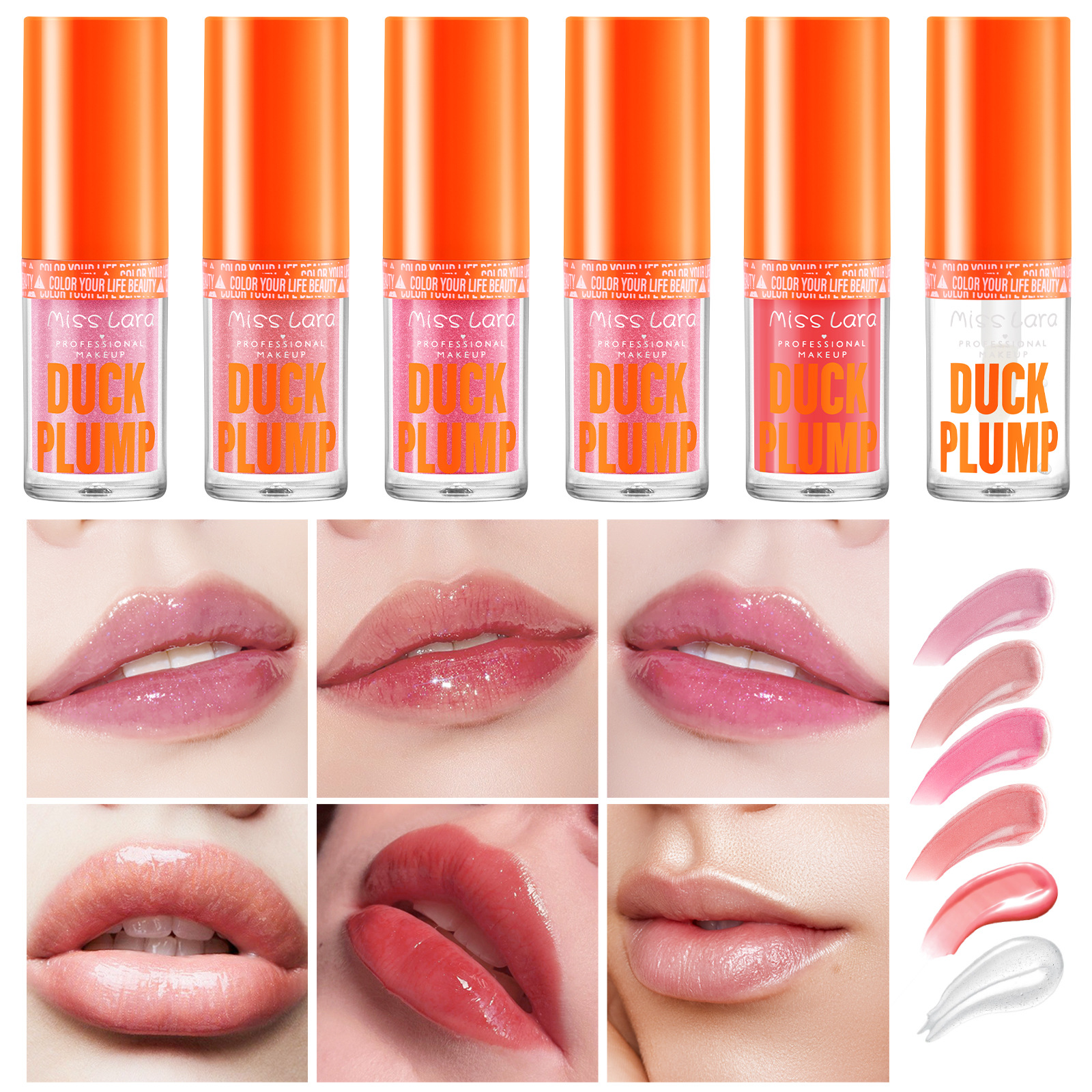 Miss Lara transfronteriza hidratante y abundante miel de labios fina brillante con maquillaje de color no volante polvo de labios grandes brillo de agua labial image 1