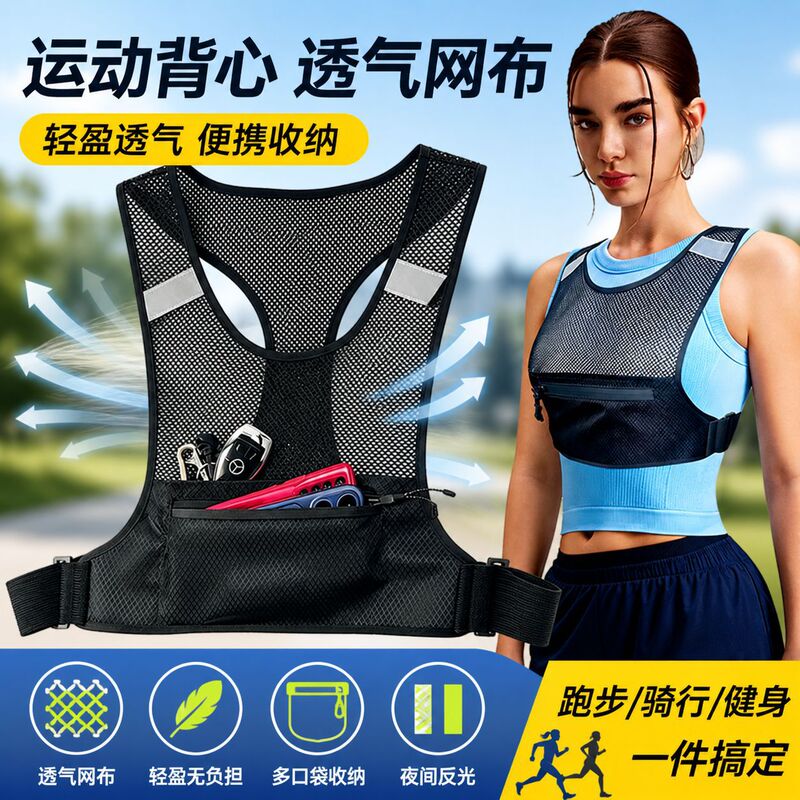 Running Waist Bag, Close-Fitting Marathon Fitness Equipment, Waterproof Mobile Phone Bag, Amazon Outdoor Sports Multi-Functional Vest