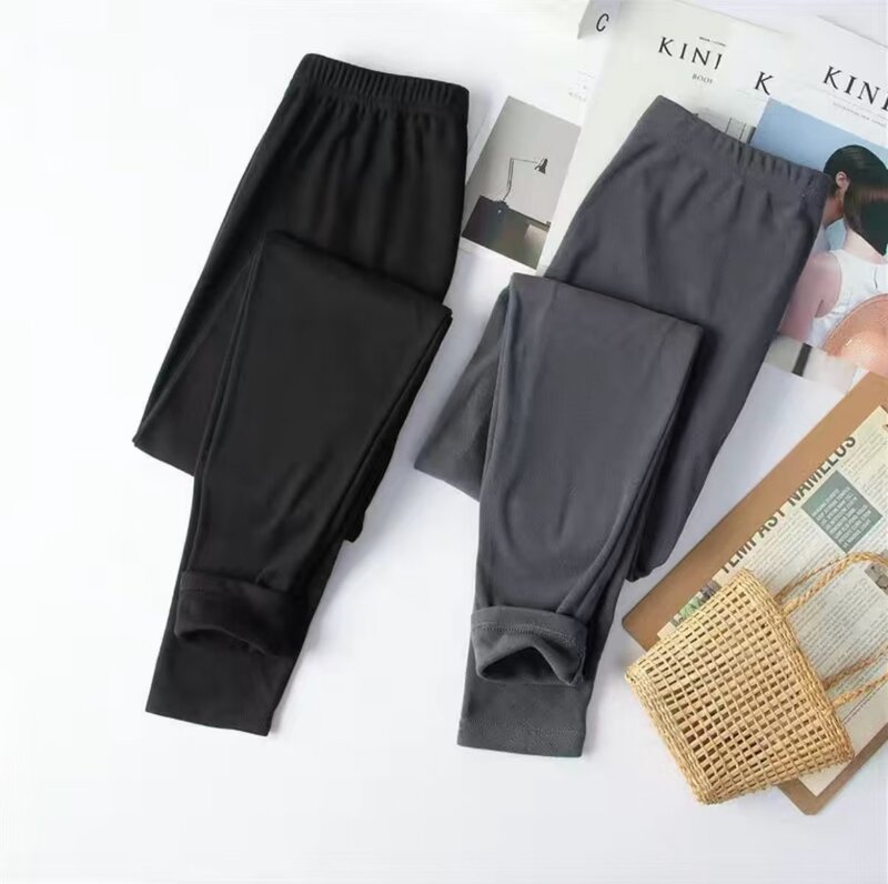 Double-sided velvet warm long johns men's autumn and winter niche casual stretch pants slim fit inner wear simple bottoming long johns pants