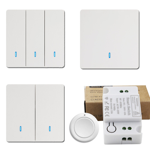 433M Wireless Remote Switch Home Wire-Free Panel Light Control 220V Single-Channel 10A Smart On/Off Switch