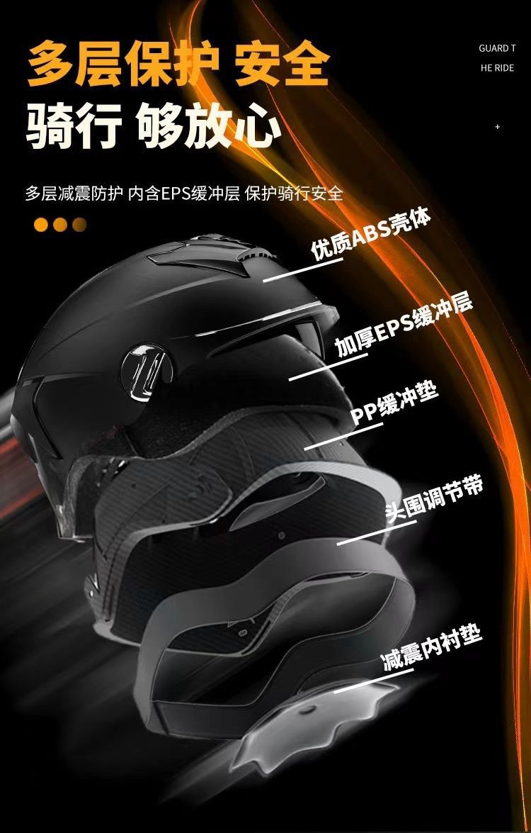 GB certification helmet men's and women's electric car double mirror half helmet summer sunscreen battery car motorcycle helmet