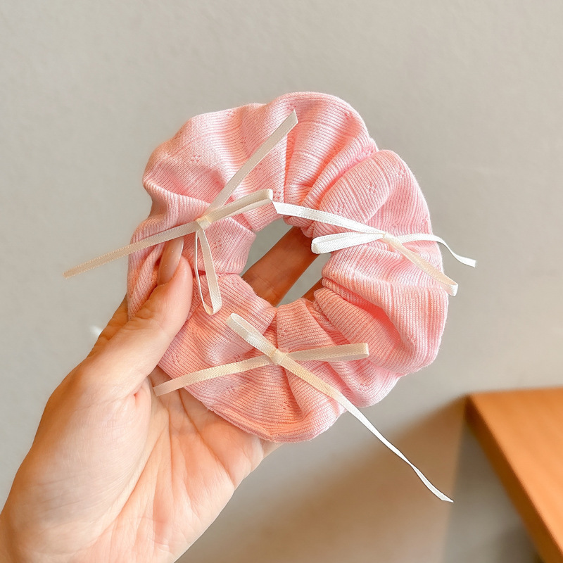 Satín coreano anillo de cabello de intestino grande mujer de moda cuerda de cabeza de alta calidad temperamento flor de cabello bola de cabello toque de cabeza