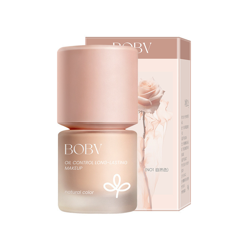 BOBV suave y suave base líquida de piel de aceite seca para los estudiantes de ocultamiento de la piel de maquillaje no es fácil de oscurecer la base líquida de control de aceite image 7
