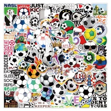 100张卡通足球运动贴纸可移DIY滑板车保温杯笔记本头盔贴画批发