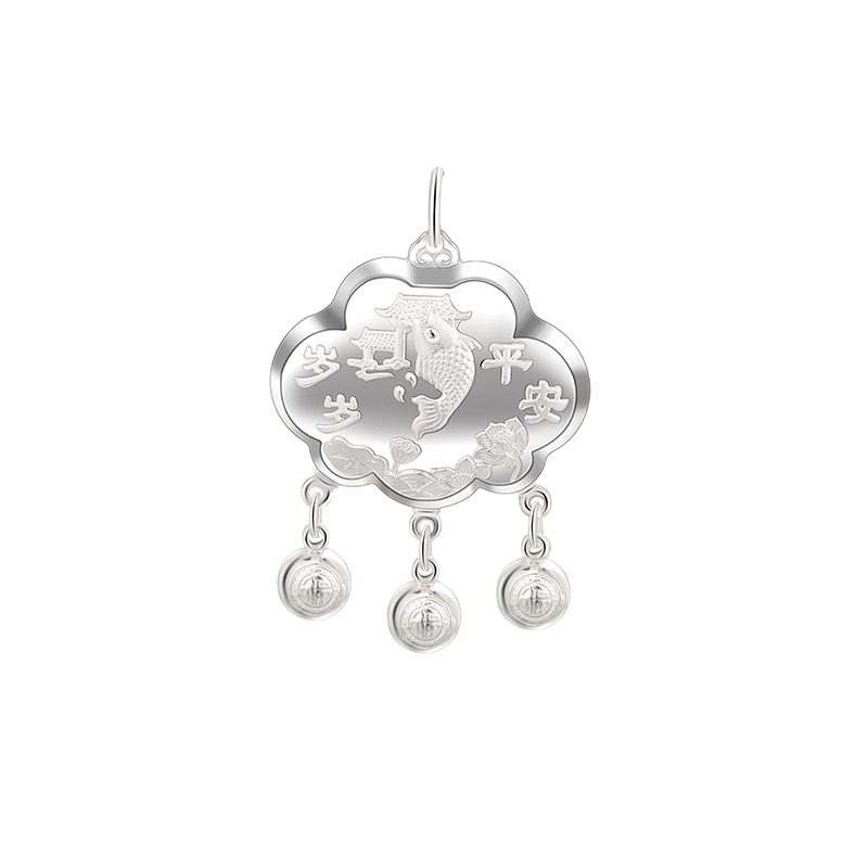 Años de seguridad bebés larga vida cerradura de plata esterlina 999 niños colgante de cerradura de plata bebés luna llena aniversario regalo cerradura de seguridad
