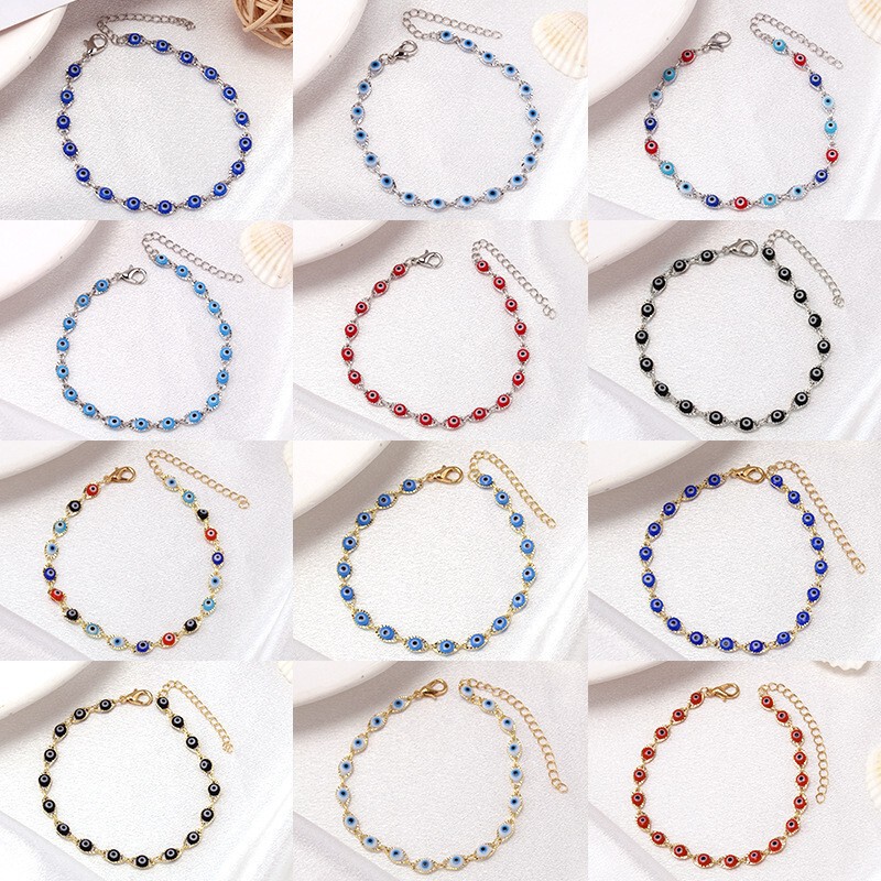 Cross-Border European and American Popular Devil's Eye Bracelet Female Evil Eye Fashion Street Shooting Trendy Wrist Chain Creative Couple