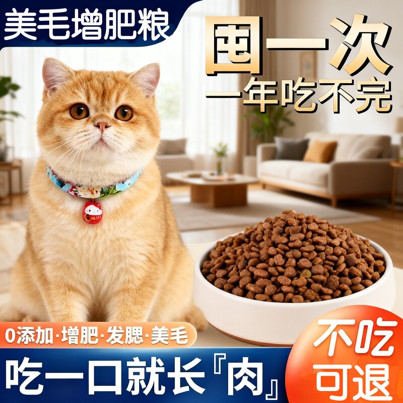 Universal Cat Food Suitable for Cats of All Stages, 5kg Cat Food for Digestive Care, 10kg Freeze-Dried Cat Food with Fruit and Vegetable Fiber