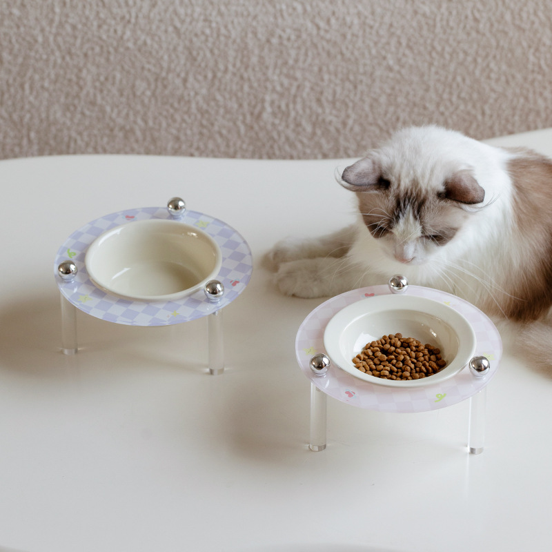 Tazón de cerámica para mascotas Tazón de comida para gatos Tazón de comida para gatos Tazón de agua para perros Tazón de alimentación Tazón de acrílico Tazón de mesa de comedor