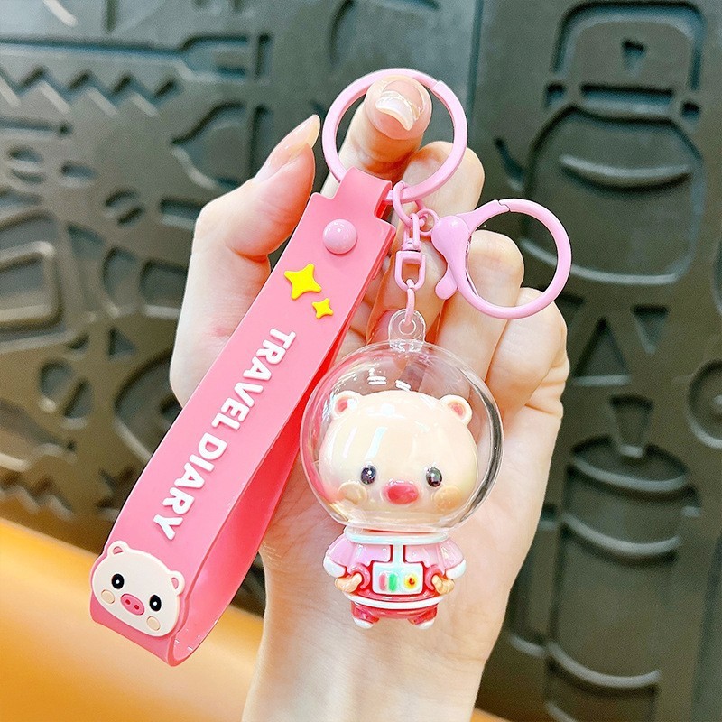 漫画スペースカピバラ電気メッキカピバラキーホルダーかわいいバッグペンダント人形カップルペンダント小さなギフト|undefined