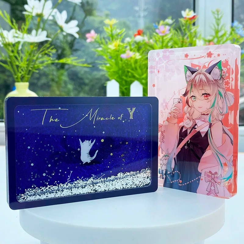 Acrylic resin custom merchandise, cartoon anime display pieces, character figurines, DIY celebrity transparent card holders