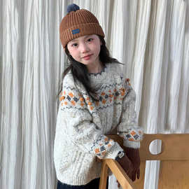 织里童装女童针织毛衣秋冬2025新款儿童洋气针织衫外套秋季女孩超