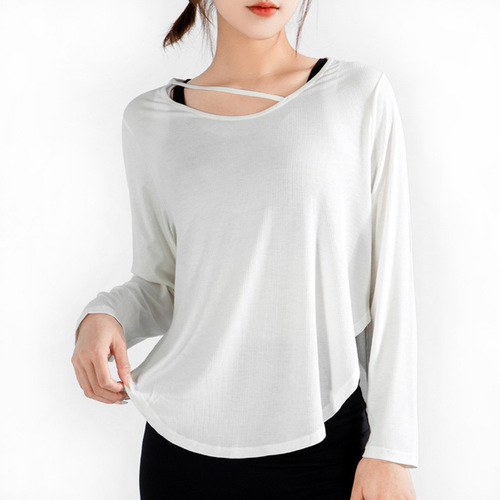 Relaxed Autumn/Winter Sports Clothing for Women - New Round Neck Lulu Yoga Top - Long Sleeve Cross-border Quick-Drying Running Fitness Clothes