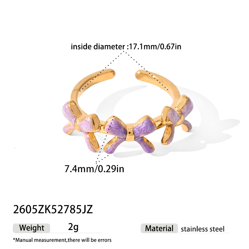 Nuevo anillo de arco de color carron de estilo europeo y americano ins ajustable anillo de acero de titanio abertura suministro transfronterizo