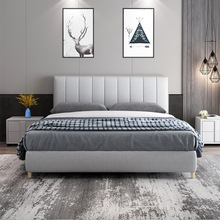布艺床北欧可拆洗1.8米主卧室双人婚床简约现代小户型储物软包床