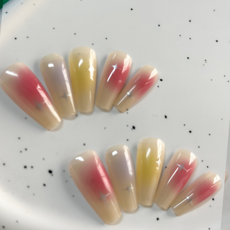 Yiyi Dance 10 piezas de uñas hechas a mano, terapia de luz, uñas, dopamina, uñas, uñas, parches al por mayor