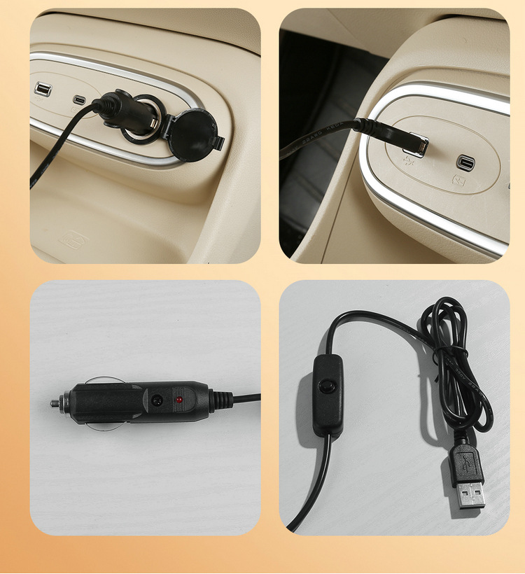 Car Heated Seat Cushion Single Piece Winter Plush Backless Car Seat USB Electric Heating 12V Cigarette Lighter Car Cushion