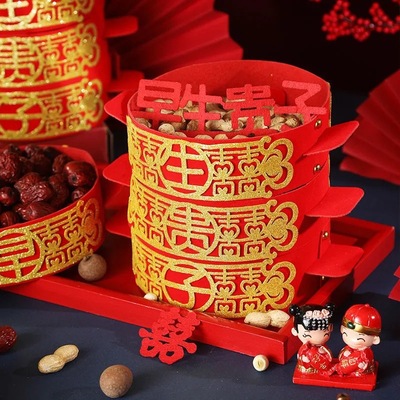 marry A new house decorate Takako hand basket Non-woven fabric Gold Press machine Decoration Chinese style Dry Fruits steamer wholesale