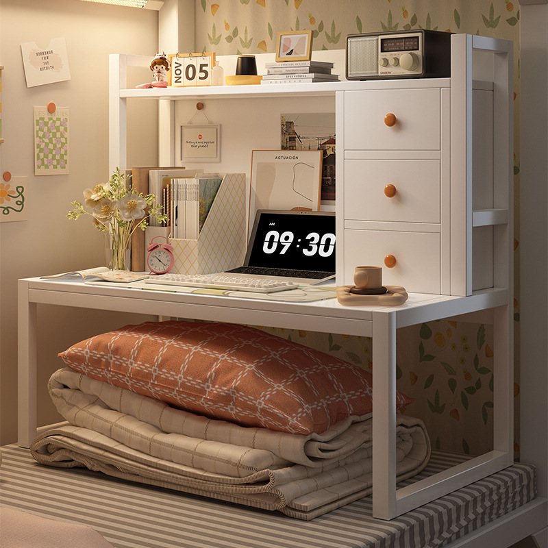 Bed Computer Desk College Student Lazy Desk Bookshelf Upper and Lower Bed Dormitory Artifact Steel Frame Bedside Laptop Table