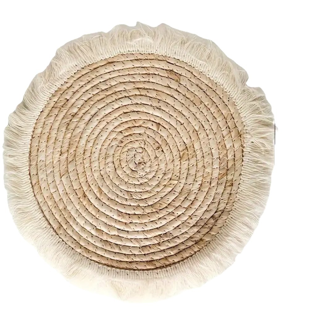 Venta caliente transfronteriza mantel mantel tejido a mano con mantel de borla mantel de piel de maíz posavasos almohadilla de aislamiento térmico almohadilla de olla de arena tejida