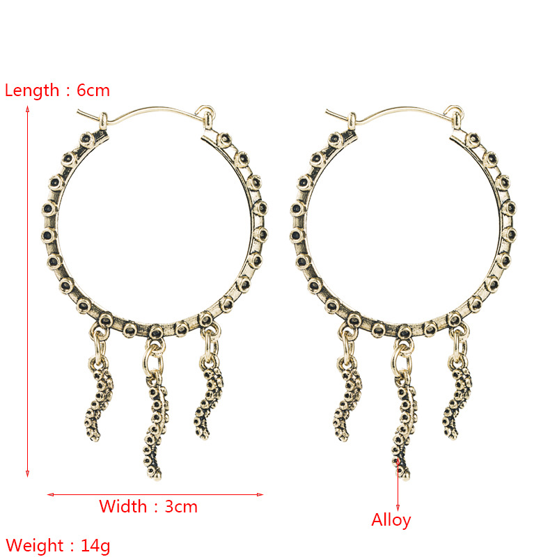 European And American Creative Exaggerated Alloy Geometric Tassel Earrings display picture 1