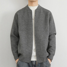 针织开衫外套男2025新款春秋季高端加厚毛衣男士棒球领夹克上衣服