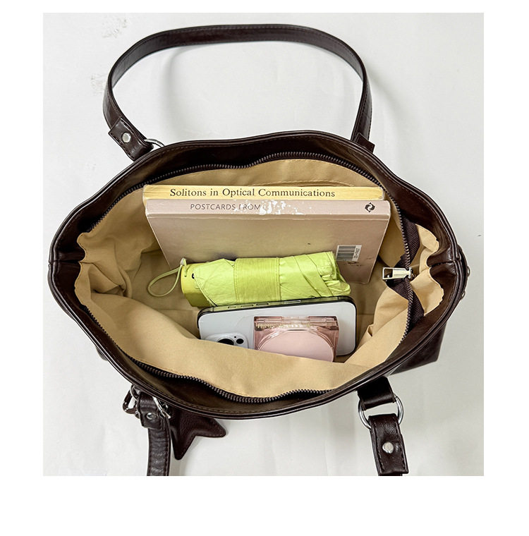 Túi tote nữ công suất lớn thiết kế tối giản phong cách Hàn Quốc, túi đeo vai đi làm — Deer Brown Không có mặt dây chuyền, Màu cà phê Không có mặt dây chuyền, Màu nâu không có mặt dây chuyền, kaki không có mặt dây chuyền chi tiết 8