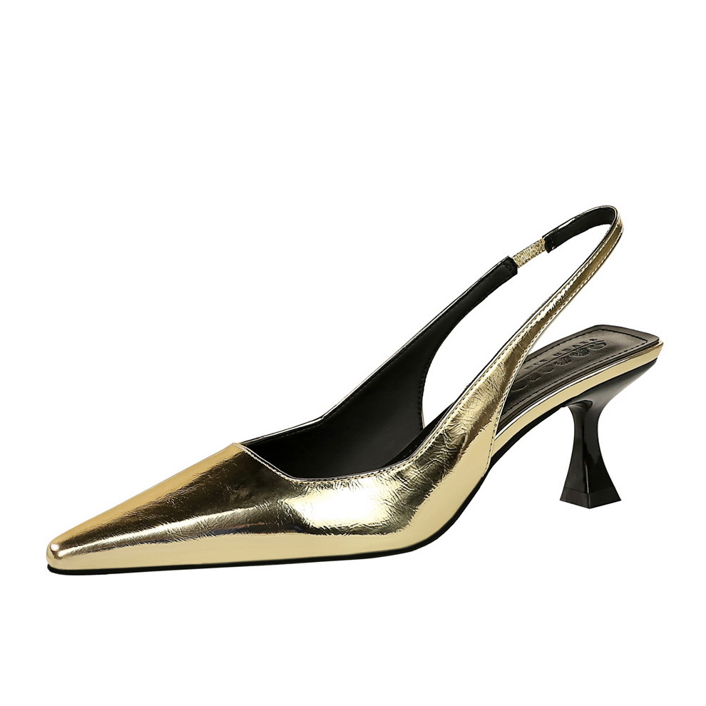 Retro High Stiletto Pumps For Women Square Toe Back Strap Heels_voghion.com