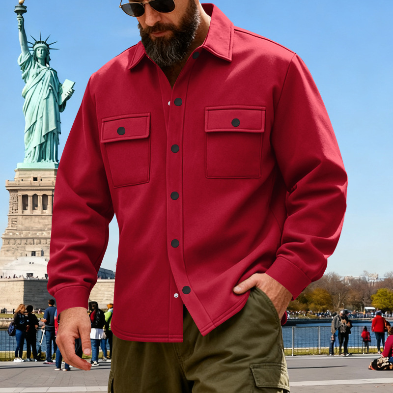 Chaqueta Abrigada de Invierno Estilo Americano para Hombre, Forrada de Felpa, Holgada, para Trabajo al Aire Libre, 2025