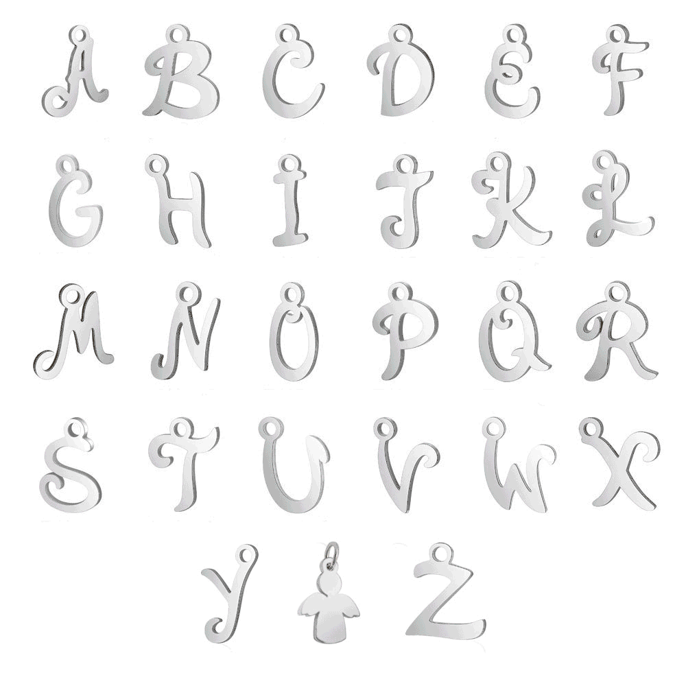 pendant stainless steel with letters