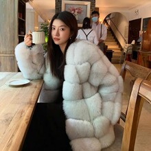 狐狸毛整皮中长款新款年轻款女皮草外套