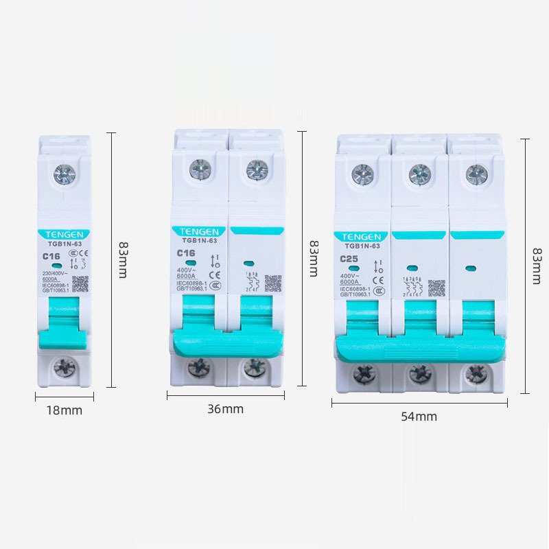 TENGEN浙江天正DZ47小型断路器TGB1N-63空气开关1P2P3P C63AV32A