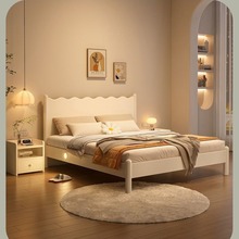 i！全实木床1.2米小床出租房床单人床成人现代简约1.5米大床厂家