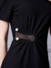 Drawn pleated waist cinched beaded buttocks skirt summer