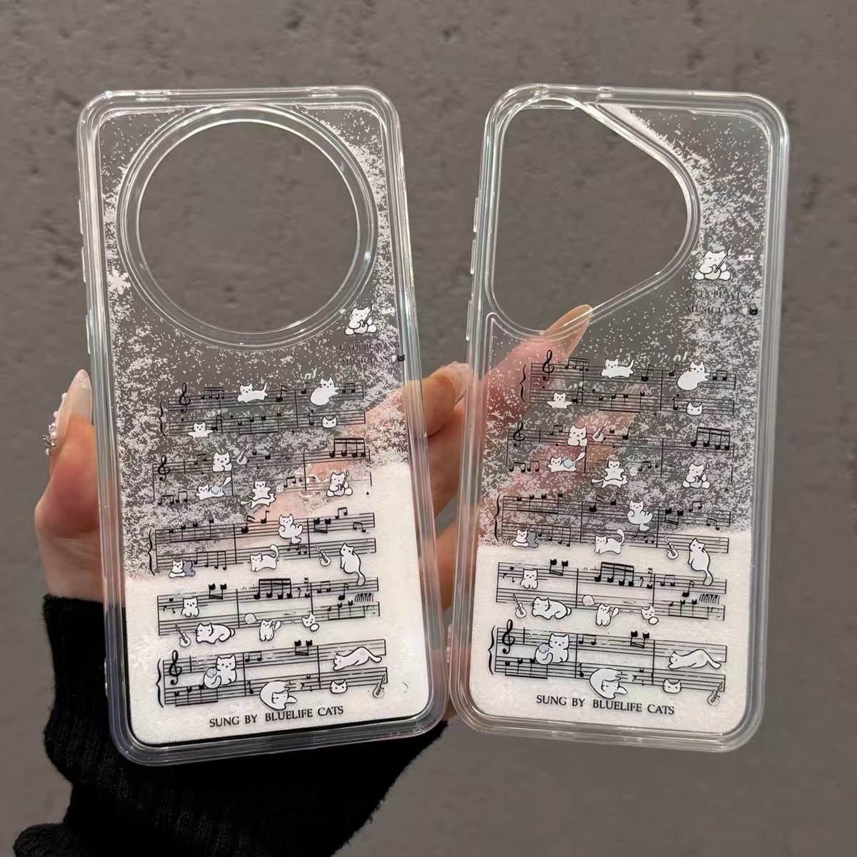 Notas de gato para iPhone16promax pareja Apple 15promax dibujos animados 14pro/13 funda suave