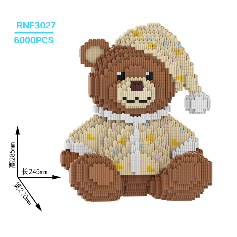 Compatible con Lego pequeñas partículas ensambladas juguete Super blanco oso violento bloques de construcción grande decoración piso adulto alta dificultad rompecabezas