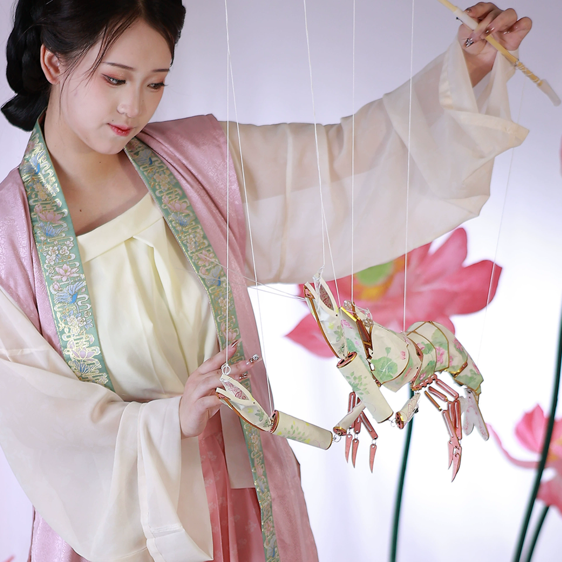 Yi Nian Shou фонарь креветок Праздник середины осени ручной работы