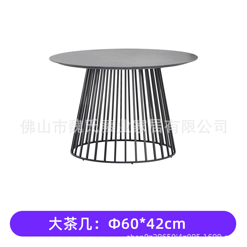 Mesa de café grande con tablero de roca