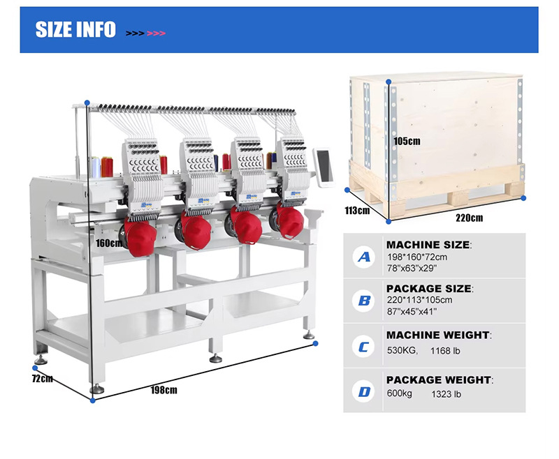 4 head embroidery machine