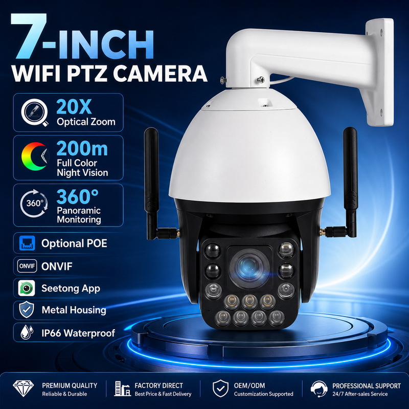 Tianshitong Wireless PTZ Camera 20X Optical Zoom Outdoor Long-Distance Monitor WiFi Camera for Foreign Trade