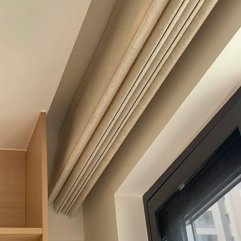 Linen Roman Blinds Simple Japanese Style Adjustable Roller Blinds Light-Transmitting and Opaque Children's Room Study Adjustable Folding Blinds